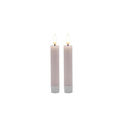 2 SET SM PINK FLAMELESS TAPER CANDLE