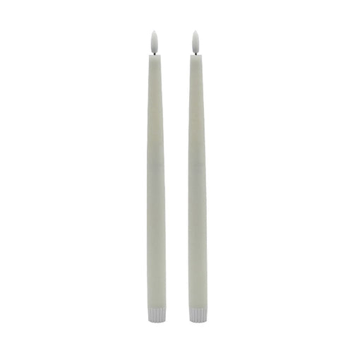 2 SET TALL WHITE FLAMELESS TAPER CANDLE