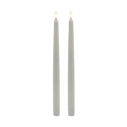 2 SET TALL WHITE FLAMELESS TAPER CANDLE