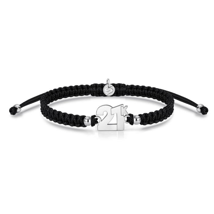 21K Black Braided Bracelet