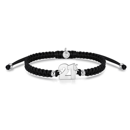 21K Black Braided Bracelet