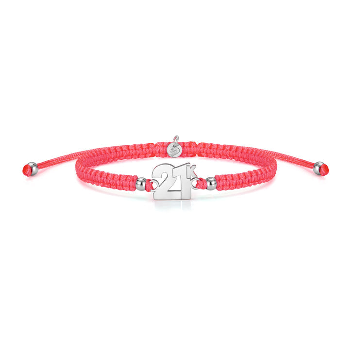 21K Neon Pink Braided Bracelet