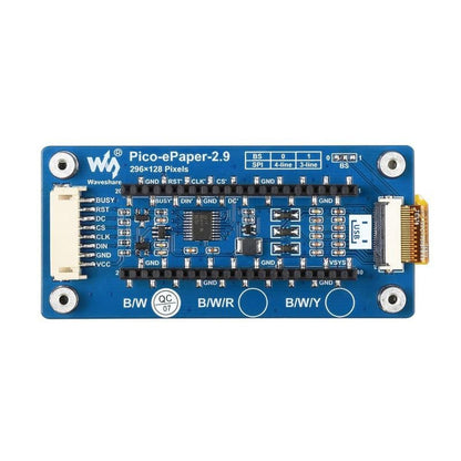 2.9" Black/White E-Ink E-Paper Display Module for Raspberry Pi Pico (296×128) by Waveshare - The Pi Hut
