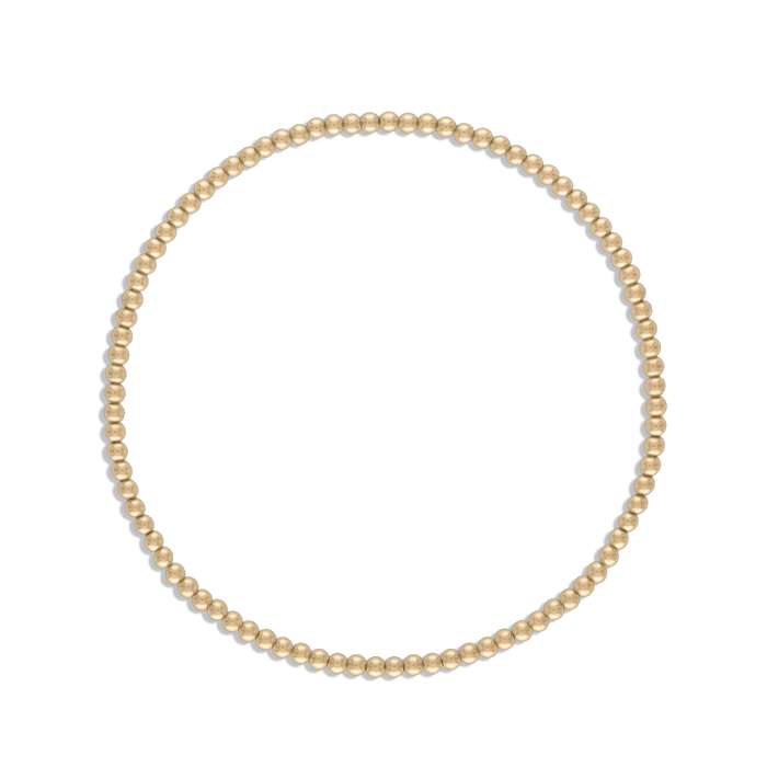 2MM Ball Bracelet - ultra dainty 14k gold filled 2mm gold ball stretch bracelet