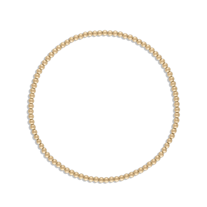2MM Ball Bracelet - ultra dainty 14k gold filled 2mm gold ball stretch bracelet