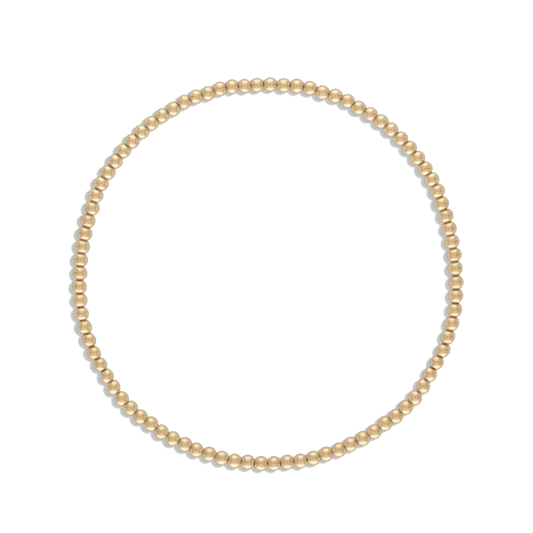 2MM Ball Bracelet - ultra dainty 14k gold filled 2mm gold ball stretch bracelet