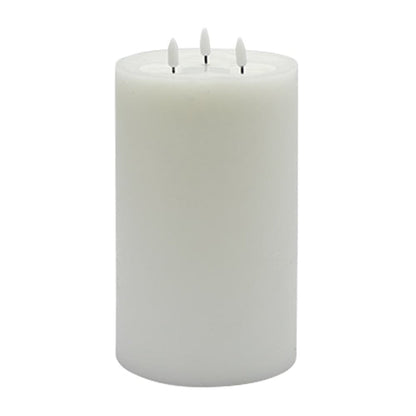 3 WICK LARGE WHITE FLAMELESS CANDLE