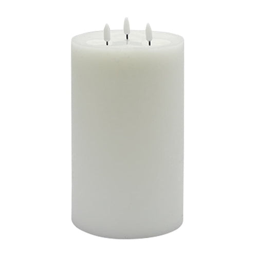3 WICK LARGE WHITE FLAMELESS CANDLE