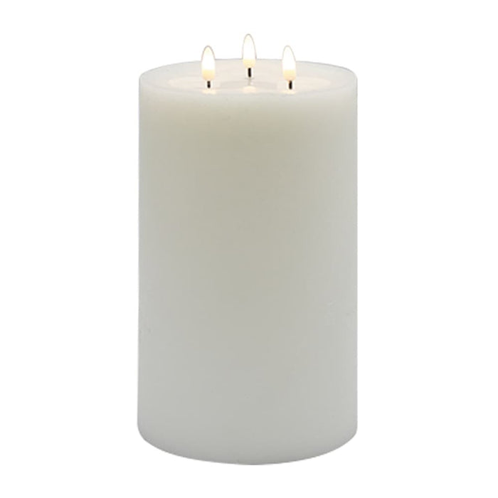 3 WICK LARGE WHITE FLAMELESS CANDLE