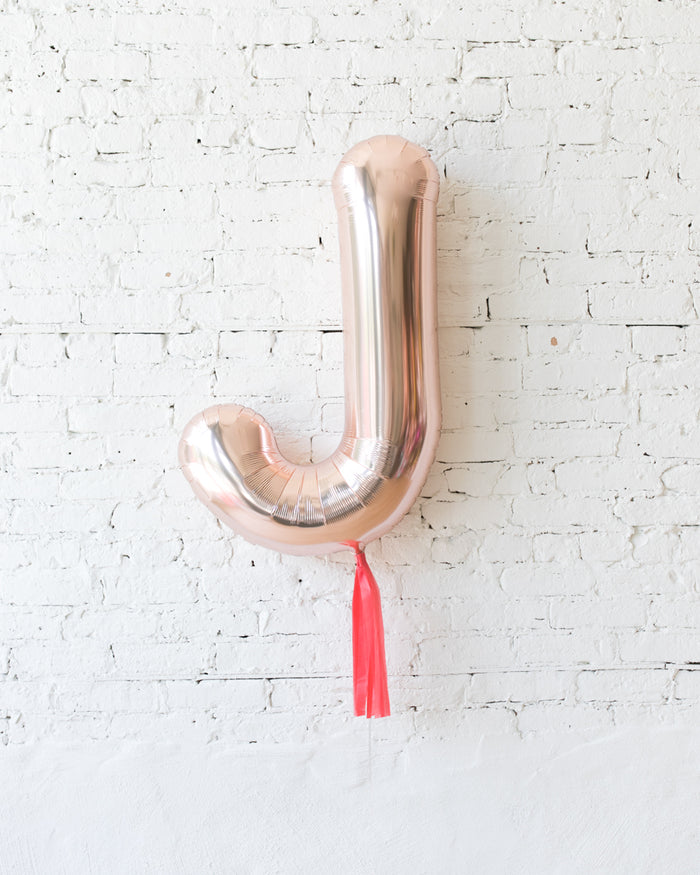 34in Rose Gold Individual Foil Letter with Coral Skirt