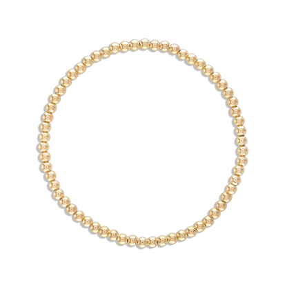 3MM Ball Bracelet - dainty 14k gold filled 3mm gold ball stretch bracelet
