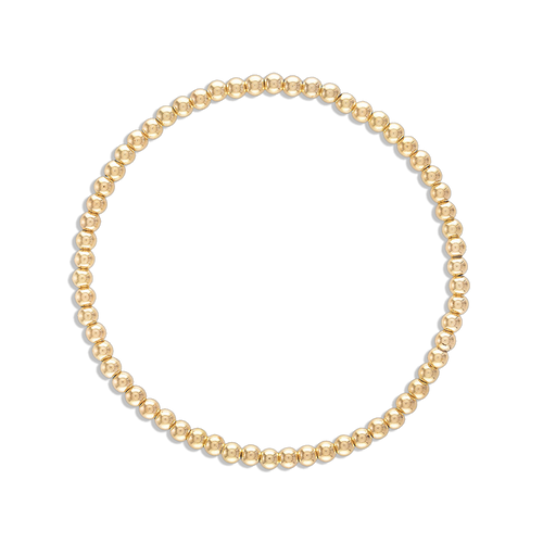 3MM Ball Bracelet - dainty 14k gold filled 3mm gold ball stretch bracelet