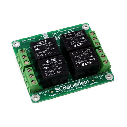 4-Channel Relay HAT for Raspberry Pi by BCRobotics - The Pi Hut