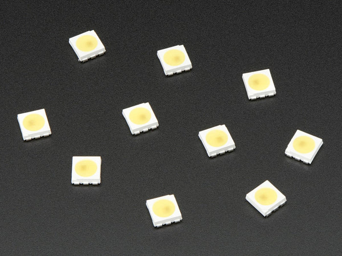 5050 Cool White LED w/ Integrated Driver Chip - 10 Pack (~6000K) by The Pi Hut - The Pi Hut