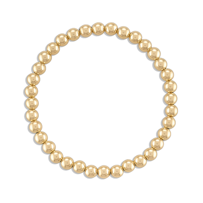 5MM Ball Bracelet - 14k gold filled 5mm gold ball stretch bracelet, water resistant, available in yellow gold, rose gold, and sterling silver