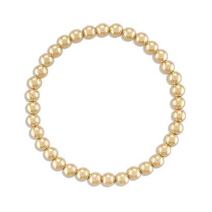 5MM Ball Bracelet - 14k gold filled 5mm gold ball stretch bracelet, water resistant, available in yellow gold, rose gold, and sterling silver