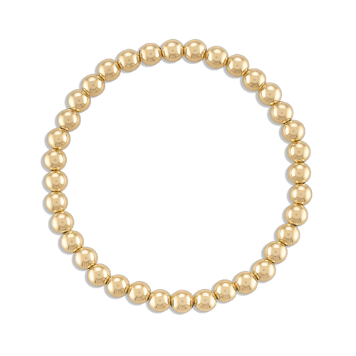 5MM Ball Bracelet - 14k gold filled 5mm gold ball stretch bracelet, water resistant, available in yellow gold, rose gold, and sterling silver