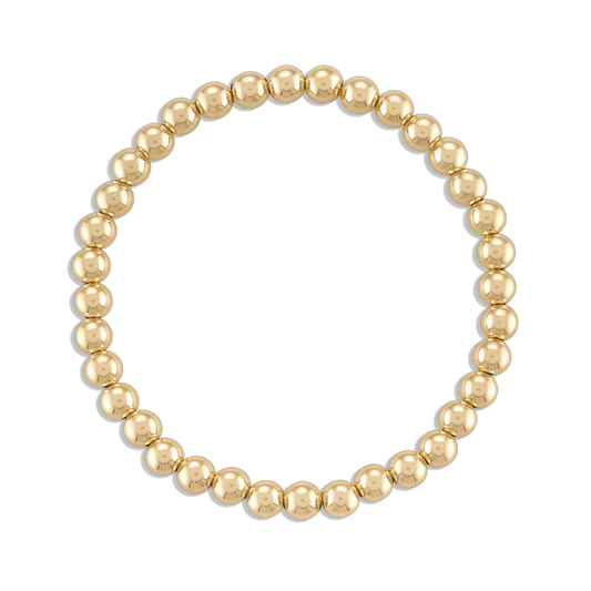 5MM Ball Bracelet - 14k gold filled 5mm gold ball stretch bracelet, water resistant, available in yellow gold, rose gold, and sterling silver