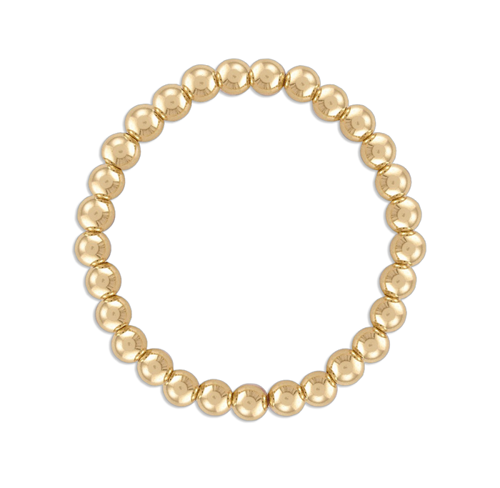6MM Ball Bracelet - 14k gold filled 6mm gold ball stretch bracelet, the boldest size