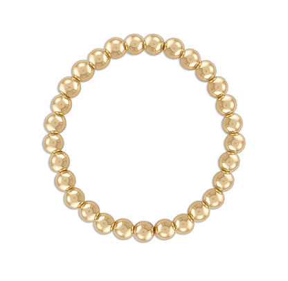 6MM Ball Bracelet - 14k gold filled 6mm gold ball stretch bracelet, the boldest size