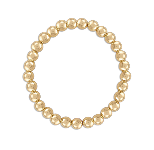 6MM Ball Bracelet - 14k gold filled 6mm gold ball stretch bracelet, the boldest size