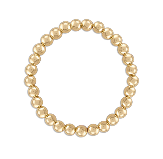 6MM Ball Bracelet - 14k gold filled 6mm gold ball stretch bracelet, the boldest size