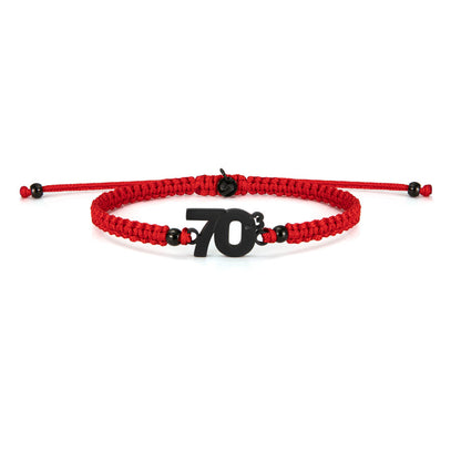 70.3 Black Red Braided Bracelet