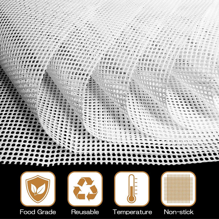 8 Pcs Silicone Dehydrator Sheets, Premium Non Stick Dehydrator Mats, Fruit Dryer Mesh for Food Dehydrator, 14x14 in Yezow