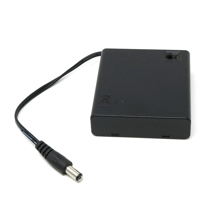 8 x AA battery holder with 5.5mm/2.1mm Plug and On/Off Switch by The Pi Hut - The Pi Hut
