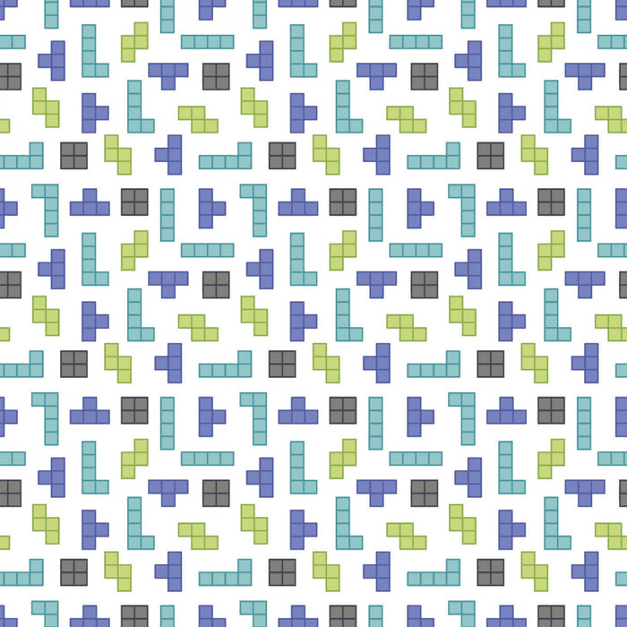 80s Arcade Collection Tetris Light Fabric, Camelot