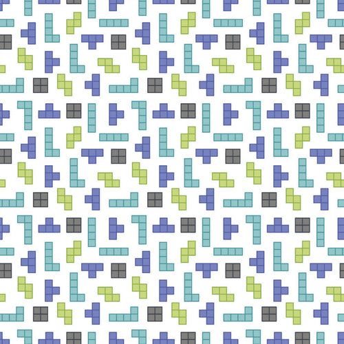 80s Arcade Collection Tetris Light Fabric, Camelot