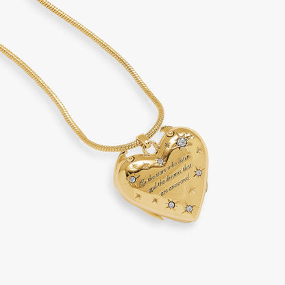 A Court of Thorns and Roses Velaris Heart Locket Necklace - Gold