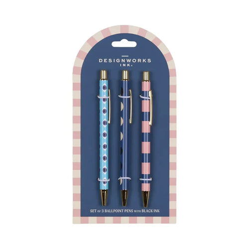 A DOPO SET OF 3 PENS- EYE, MOON, STRIPES