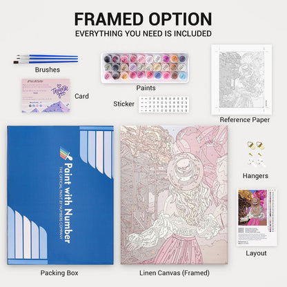 Abstract Animals Paint By Numbers Kit Framed Canvas