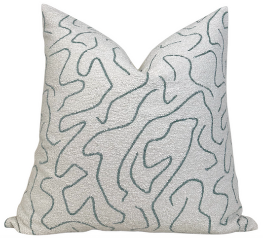 Abstract Boucle Pillow Cover in Ocean