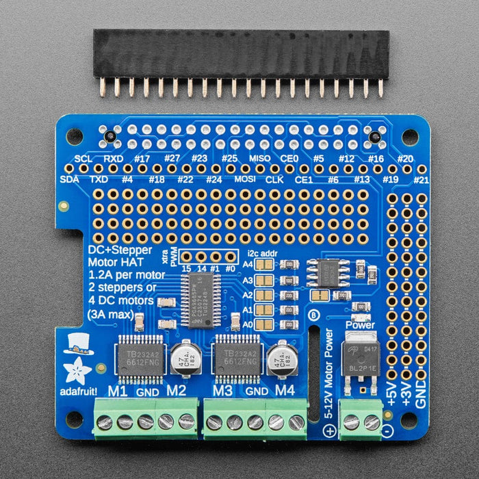 Adafruit DC & Stepper Motor HAT for Raspberry Pi - Mini Kit by Adafruit - The Pi Hut