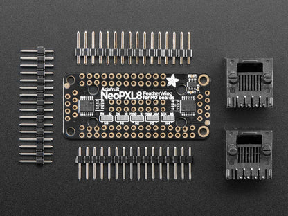 Adafruit NeoPXL8 FeatherWing for Feather M0 - 8 x DMA NeoPixels! by Adafruit - The Pi Hut
