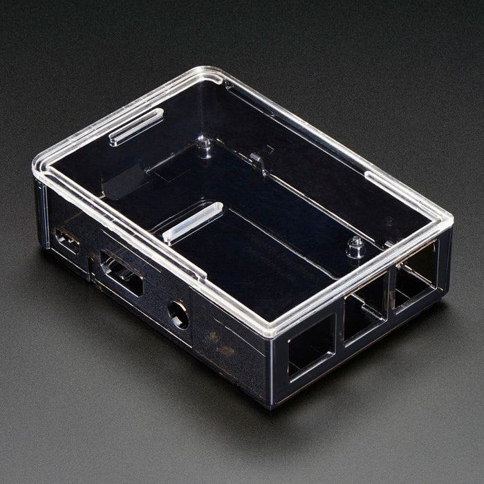 Adafruit Raspberry Pi B+ / Pi 2 / Pi 3 Case - Smoke Base - with Clear Top by Adafruit - The Pi Hut