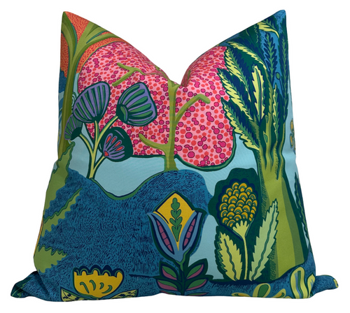 Albero Pillow Cover in Blue, Thibaut Pillows