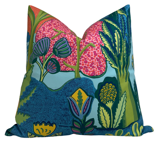 Albero Pillow Cover in Blue, Thibaut Pillows