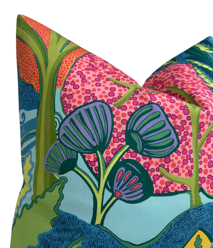 Albero Pillow Cover in Blue, Thibaut Pillows
