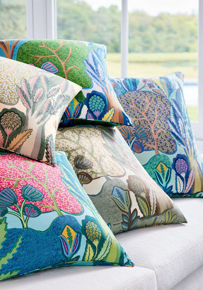 Albero Pillow Cover in Blue, Thibaut Pillows