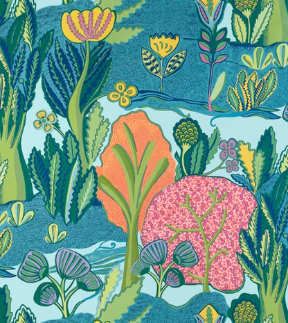 Albero Pillow Cover in Blue, Thibaut Pillows