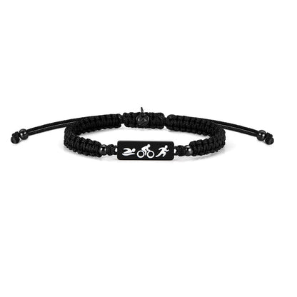 All Black Triathlon Braided Bracelet