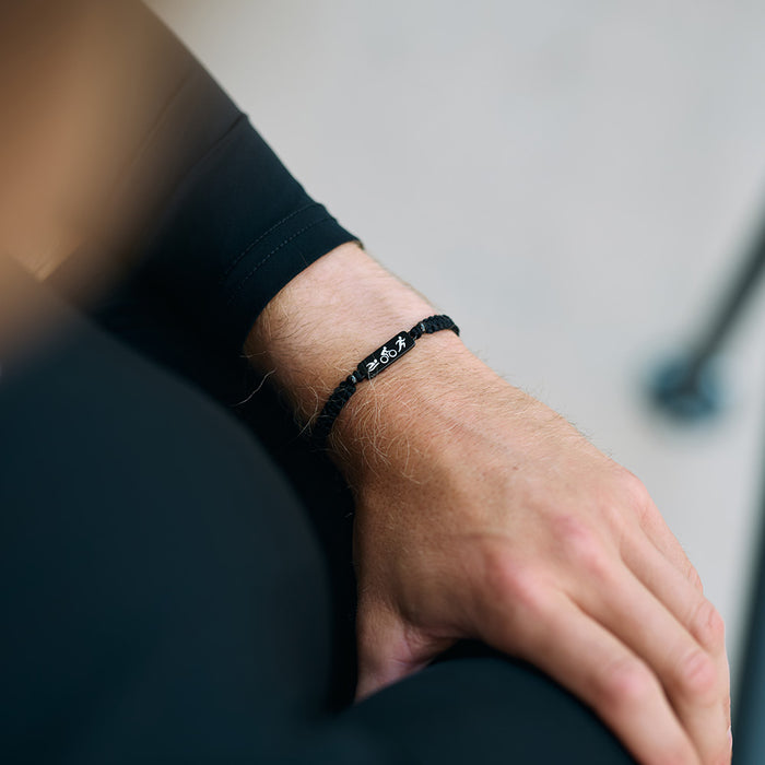 All Black Triathlon Braided Bracelet