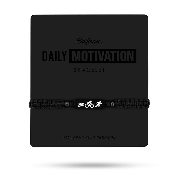 All Black Triathlon Braided Bracelet