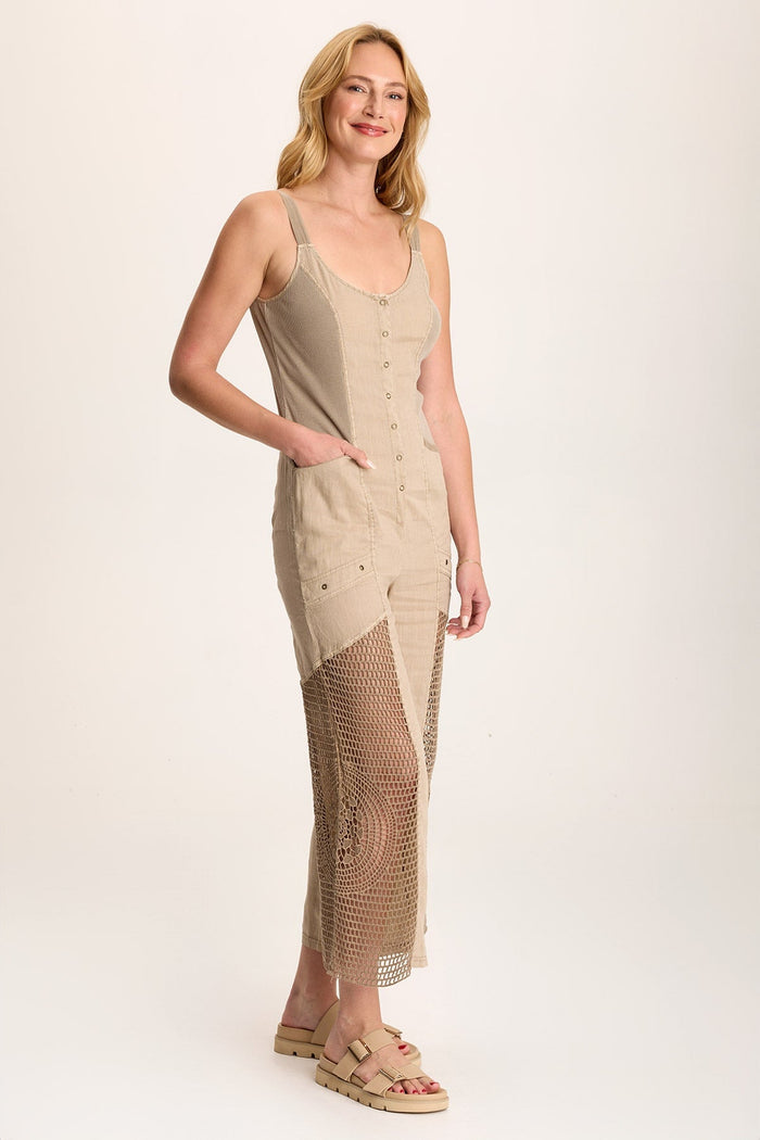 XCVI Anamita Linen/Crochet Jumpsuit