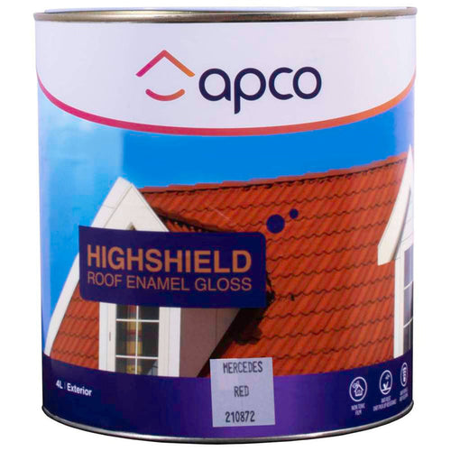Apco Highshield Roof Paint Gloss Enamel Mercedes Red 4L