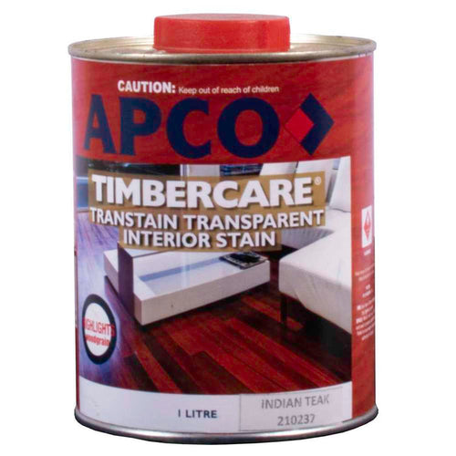 Apco Timbercare Transtain Transparent Stain Indian Teak 1L