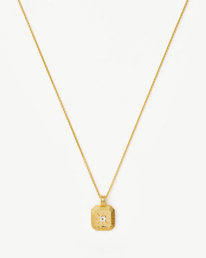 Star Ridge Birthstone Pendant Necklace | 18ct Gold Vermeil/Crystal Necklaces Missoma